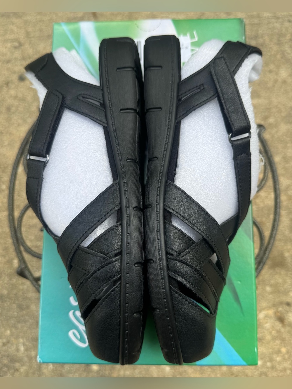 Easy Street Black Strappy Women's Comfort Sandals - Picture 6 of 10